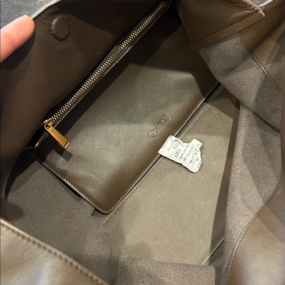 Quince Dark Brown Leather Shoulder Hobo Bag - Picture 10 of 13